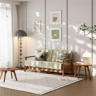 Zweisitzer-Sofa aus Holz